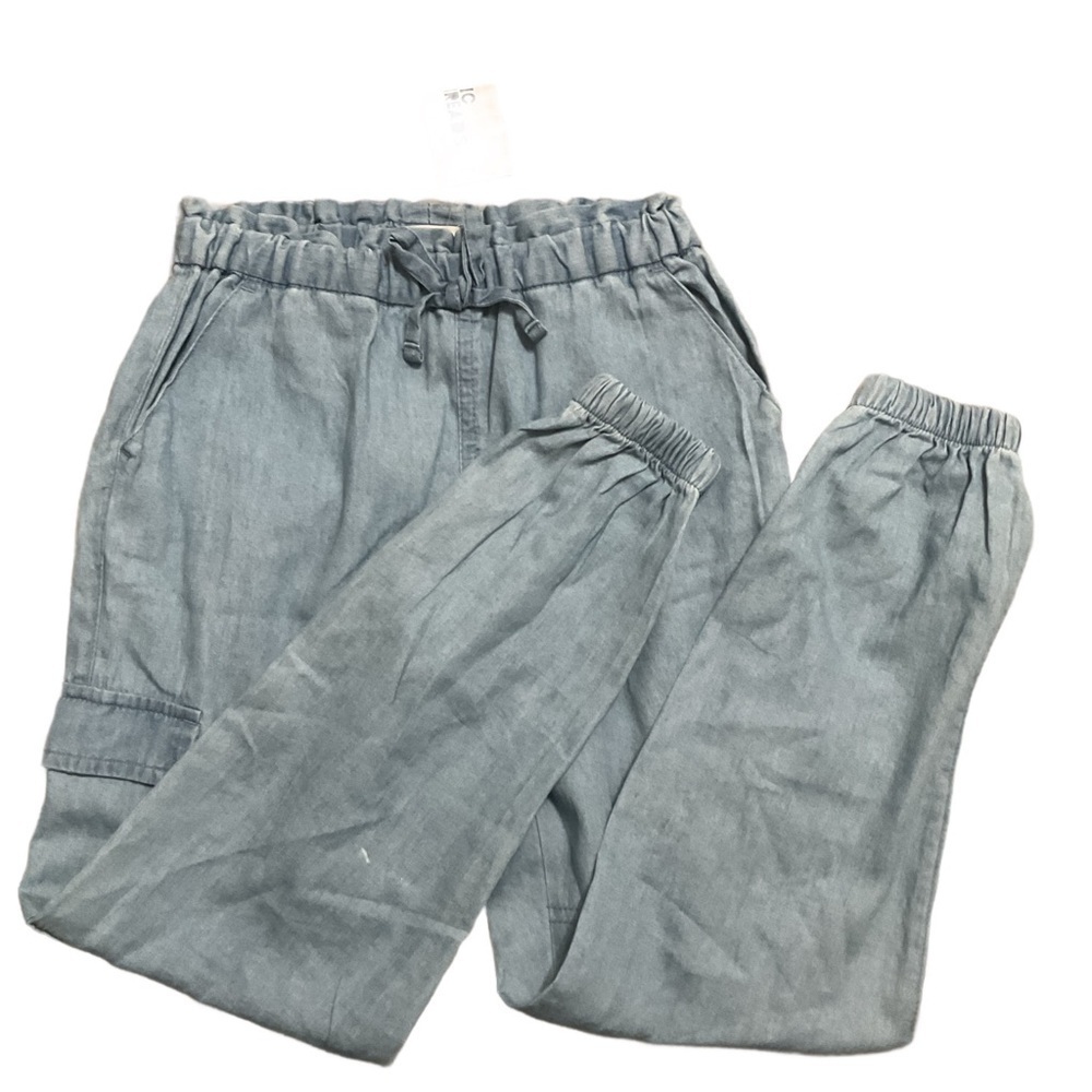 Epic Threads Girls Solid Chambray Light Wash Jogger Pants Size Small NWT